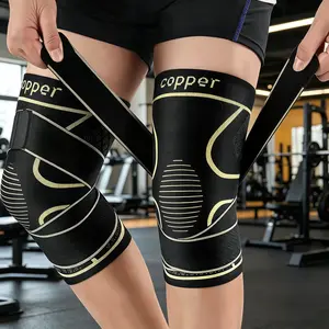 The copper knee support belt, Knee compression wrap, Knee supporter, is suitable for relieving knee pain (2-piece set). The knee compression sleeve is suitable for arthritis, ACL, meniscus tear, joint pain relief, work, running, and weightlifting