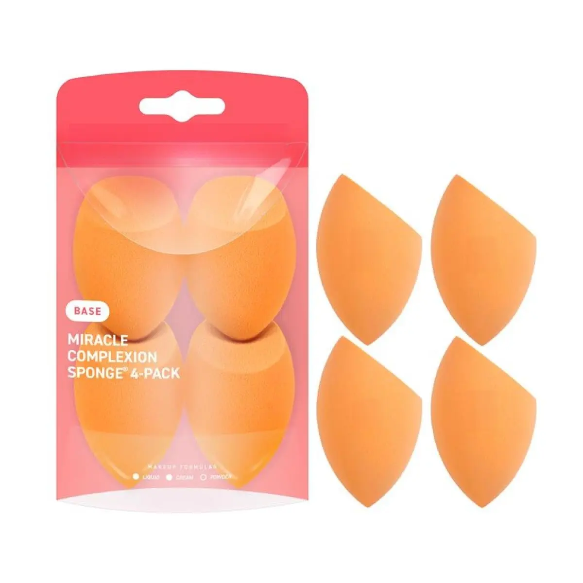 Miracle Complexion Sponge 4 Pack, Makeup Blending Sponges For Liquid & Cream Foundation & Skin Tints, Buildable Coverage, Natural, Dewy Base, Cruelty- Free, Latex-Free Foam