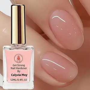 2Pcs Pink Nail Hardening Agent 12ml Decorative Nail Art, Natural Transparent Pink Brightening Gloss