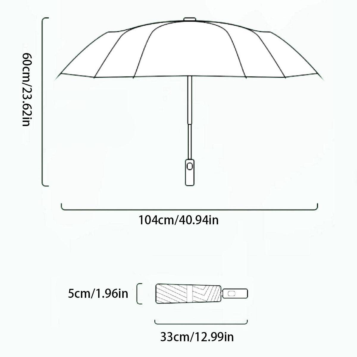 Automatic Opening & Closing Folding Umbrella, 1 Count Portable Windproof Umbrella, Rainproof Large UV Protective Umbrella for Outdoor Travel, Wind Resistant Umbrella