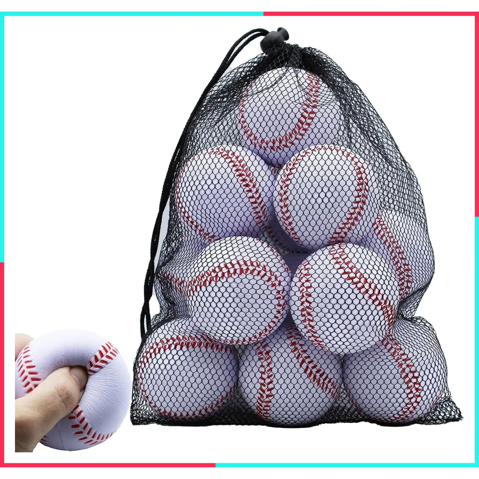 Foam Baseballs, 12/24 Pack Practice Training Baseballs