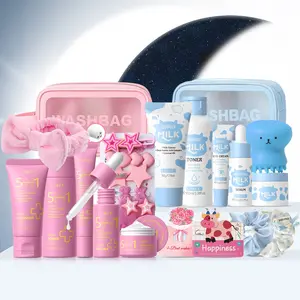 Laikou Daily & Night Skincare Set, Including Cleanser & Toner & Serum & Eye Cream & Essence Cream, Hairpin Suit, Bandeau, Hair Band, Octopus Brush, Makeup Bag, Card, Beauty & Personal Care Product for Women & Men