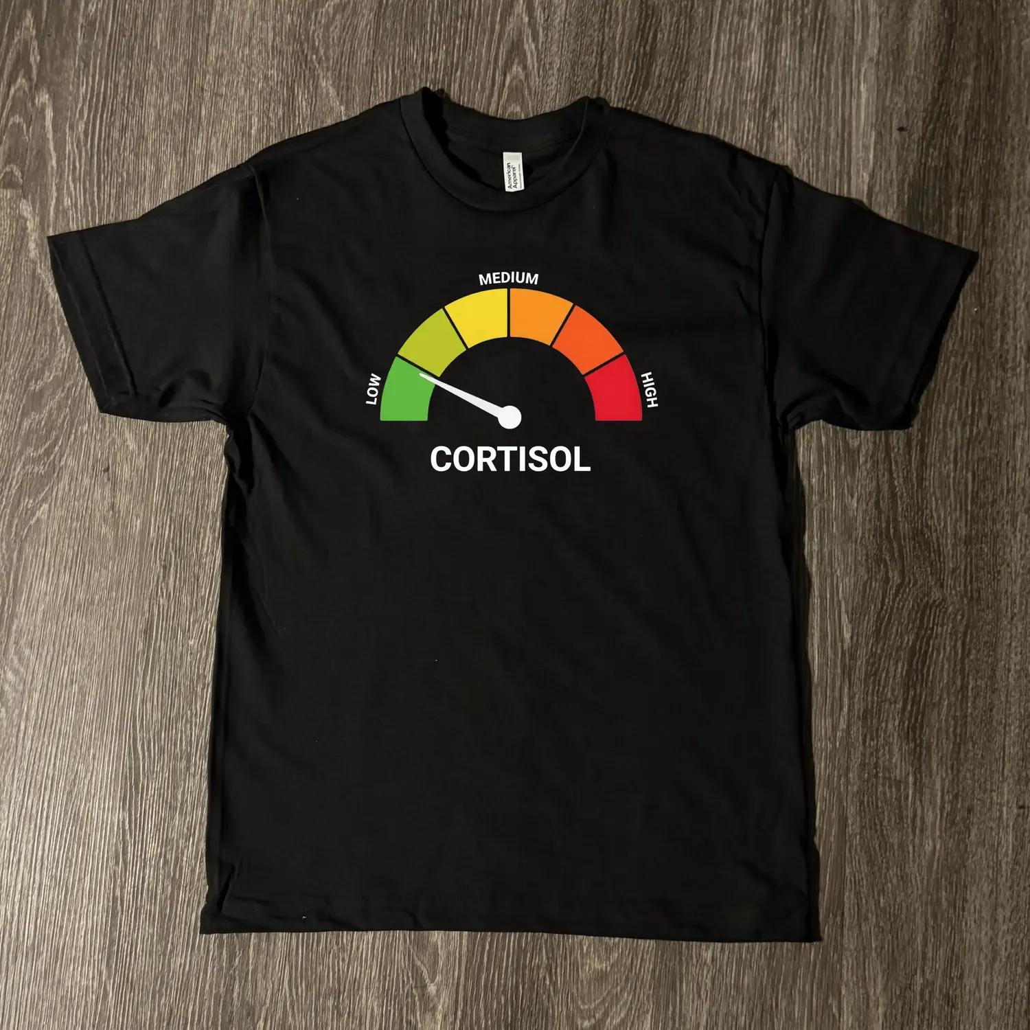 High Cortisol Low Cortisol Funny Casual  Heavyweight Short Sleeve Shirt