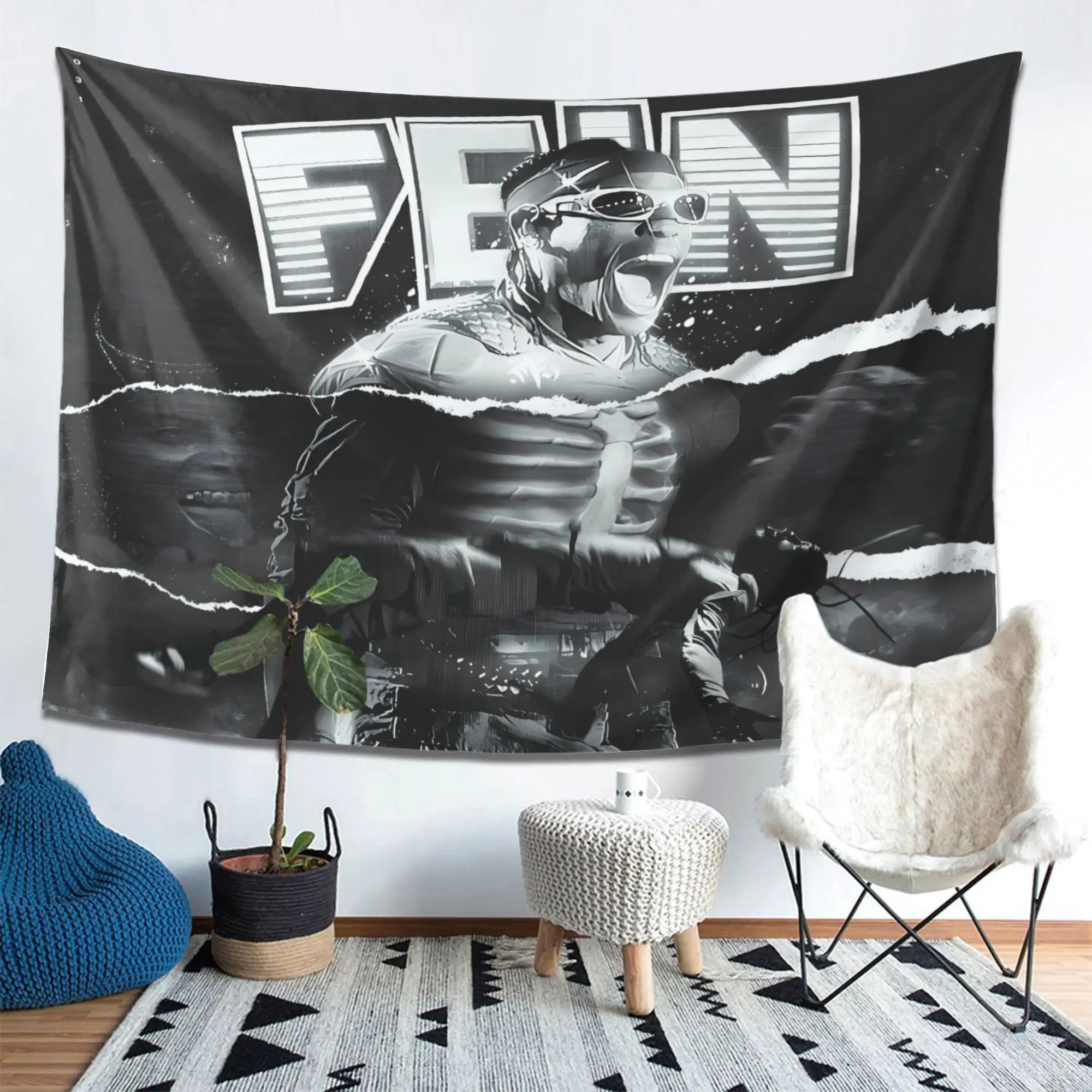 1pc Black & Polyester Tapestry |   Lightweight, Easy-to-Hang Party Decor for Home, Office, or Christmas Gift |   No Electricity Needed, Perfect for Black Friday & Holiday Celebrations |   Modern Wall Art |   Durable