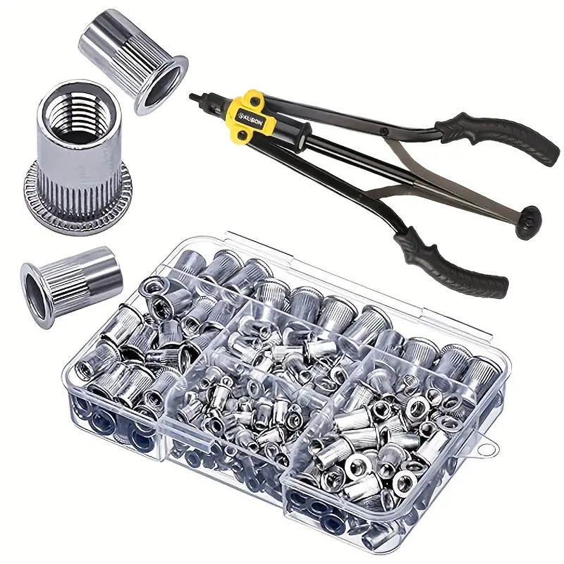 335-piece rivet nut combination set, metric aluminum nuts M3–M12, for automotive, marine, home decor, and industrial applications