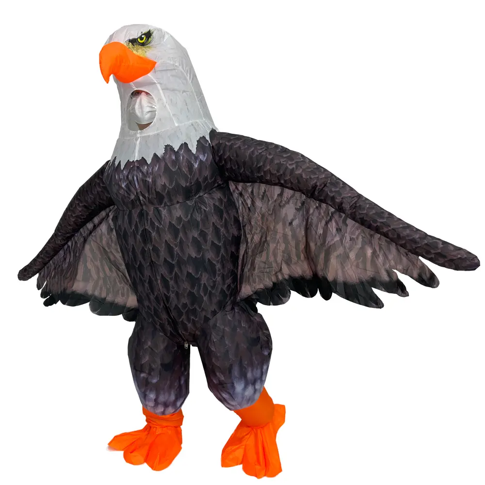Realistic 3D Printed Eagle Polyester Inflatable Costume, No Battery Required, Youth Adult Size Fits 155-190cm, Halloween Cosplay Party Use