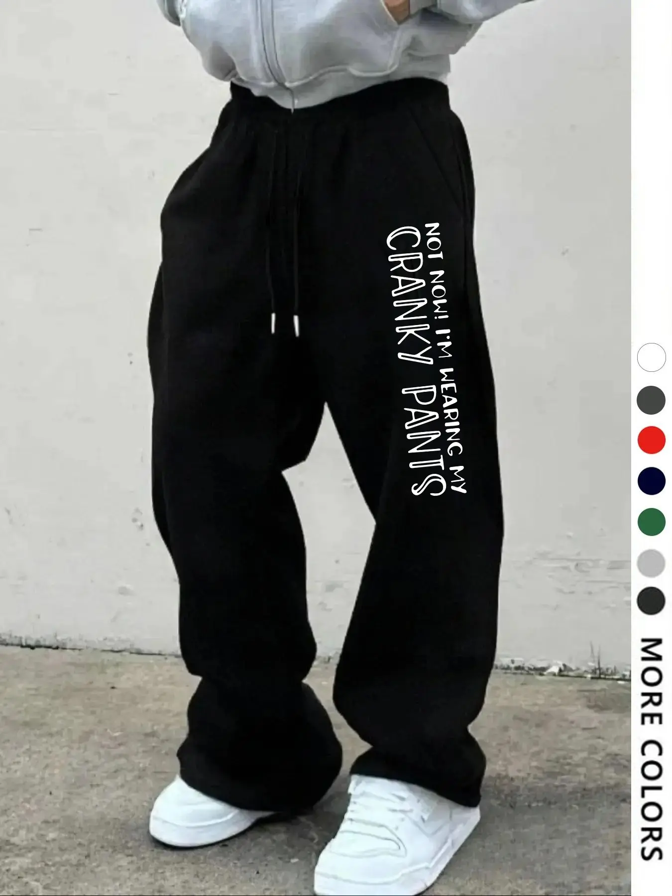 'not Now I'm Wearing My Cranky Pants' Floral Print Sweatpants, Unisex Loose-Fit Streetwear, Casual Hip Hop Long Pants, All Seasons, Bottoms