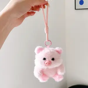 Cute Plush Elephant Pig AirPods Pro 3 Case, Protective Cover for Apple 3rd 4th Gen Wireless Bluetooth-compatible Earbuds with Wrist Strap
