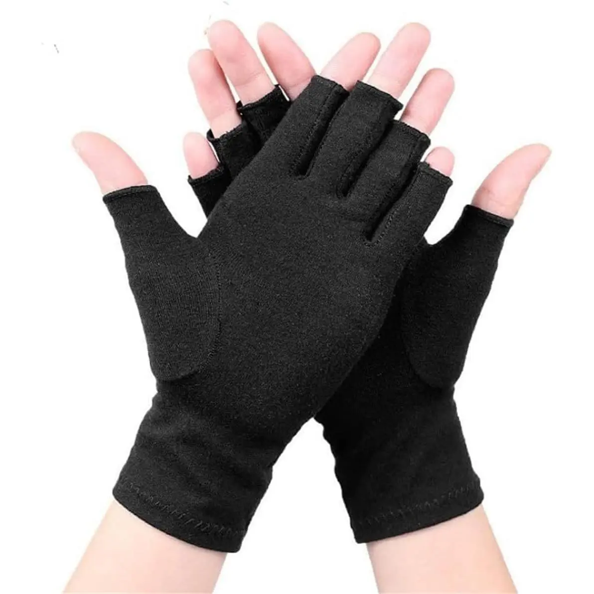 Premium Bamboo Gloves Fingerless Compression Wrap for Hand Pain and Osteoarthritis Men and Women