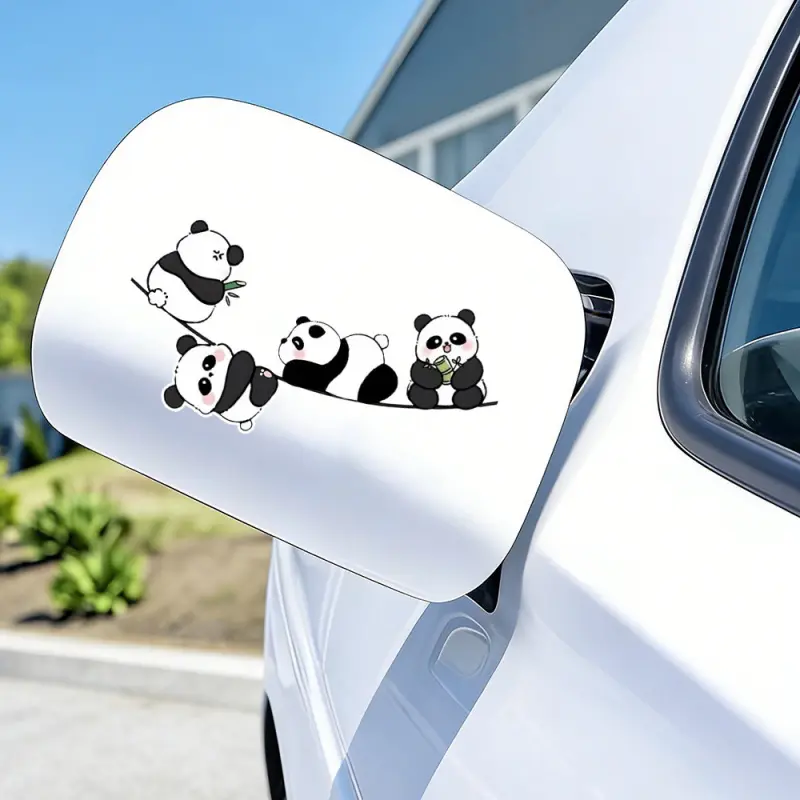 Cute Panda Design Vinyl Sticker - Adorable Cartoon Panda Car Decal - Waterproof Self-Adhesive Decoration, Suitable for Walls, Doors, Luggage, Refrigerators, Bumpers, Fuel Tank Covers, Car Bodies, Car Windows, RVs, Motorcycles