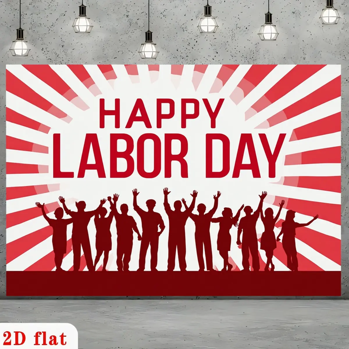 Labor Day Celebration Backdrop Tapestry, Worker Flag Theme Polyester Wall Hanging for Photography Props, Party Banner, Home Decor and Holiday Events