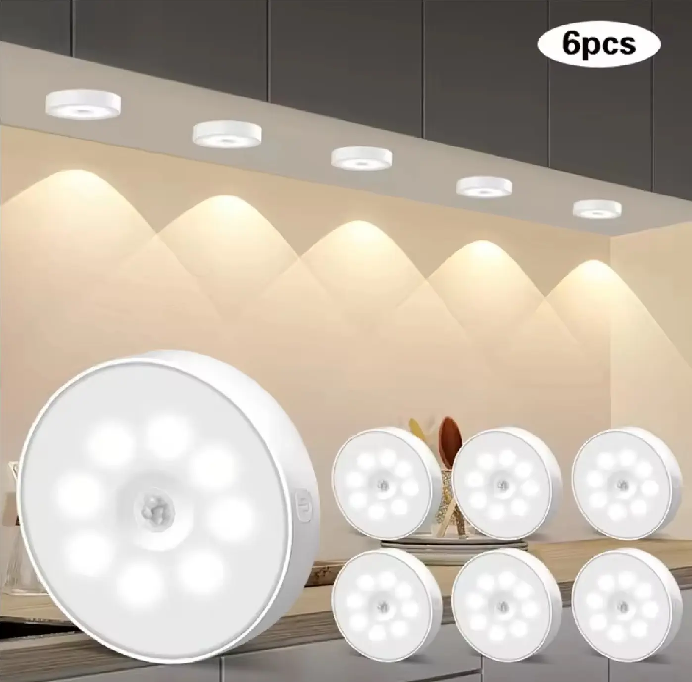 Smart LED Night Light with Motion Sensor Wall Lamp, USB Rechargeable Indoor Ambient Lighting, Magnetic Step Lamp for Entryway,Wall Light for Bedroom Living Room Hallway Wireless