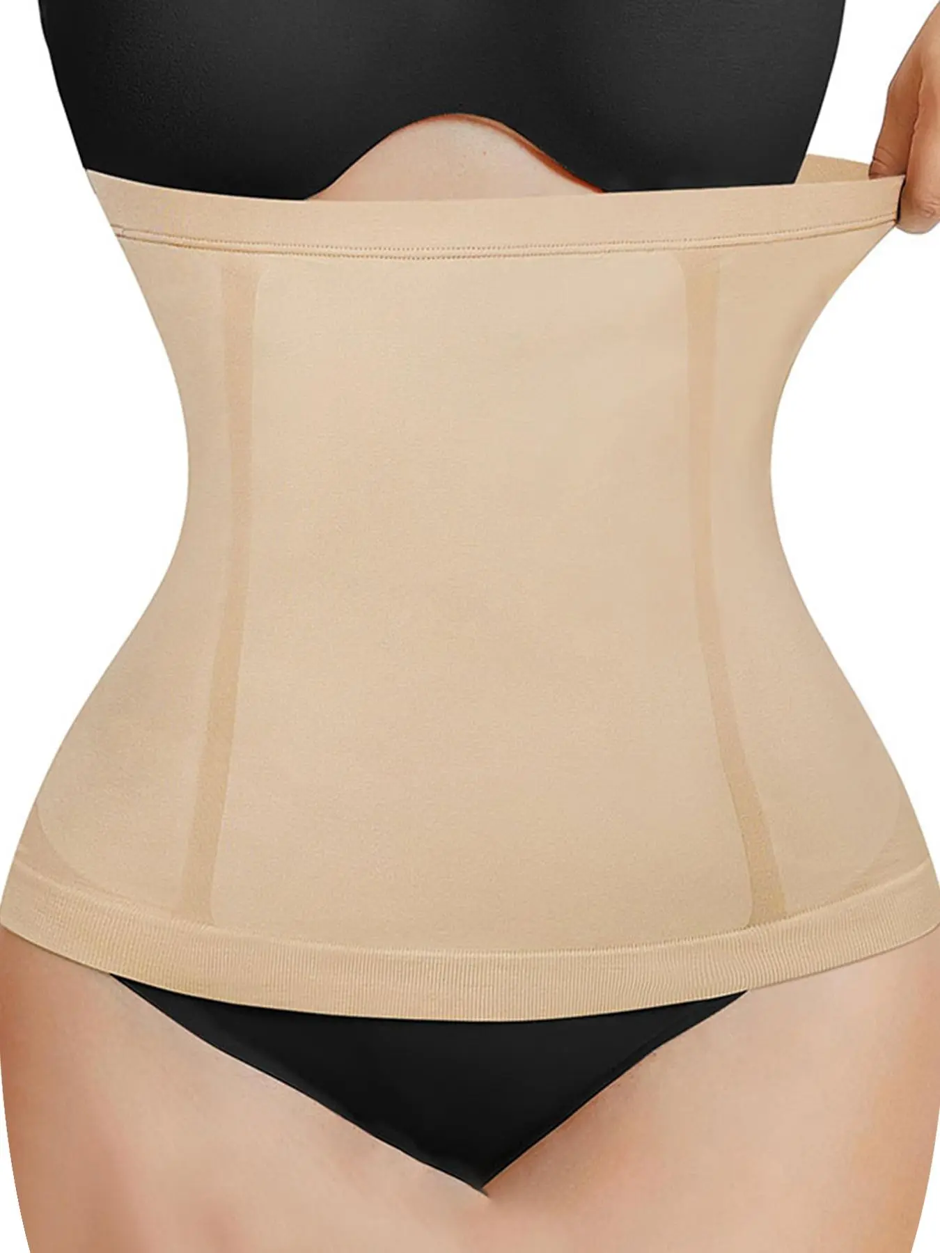 Women's High Elastic Lightweight Breathable Sweat Absorbing Shapewear Waist Cincher Belt, Invisible Seamless Adhesive Waistband for All Seasons