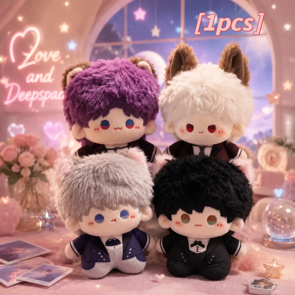 1pcs, Height 11cm/4.33in, Love and Deepspace Anime Plush Doll, Soft Huggable, Soft Furry Collectibles, Soft Toy - Keychain Bag Car Charm, Desk Shelf Room Decor, Birthday Christmas Valentine Party Gift for Anime Fans Teens