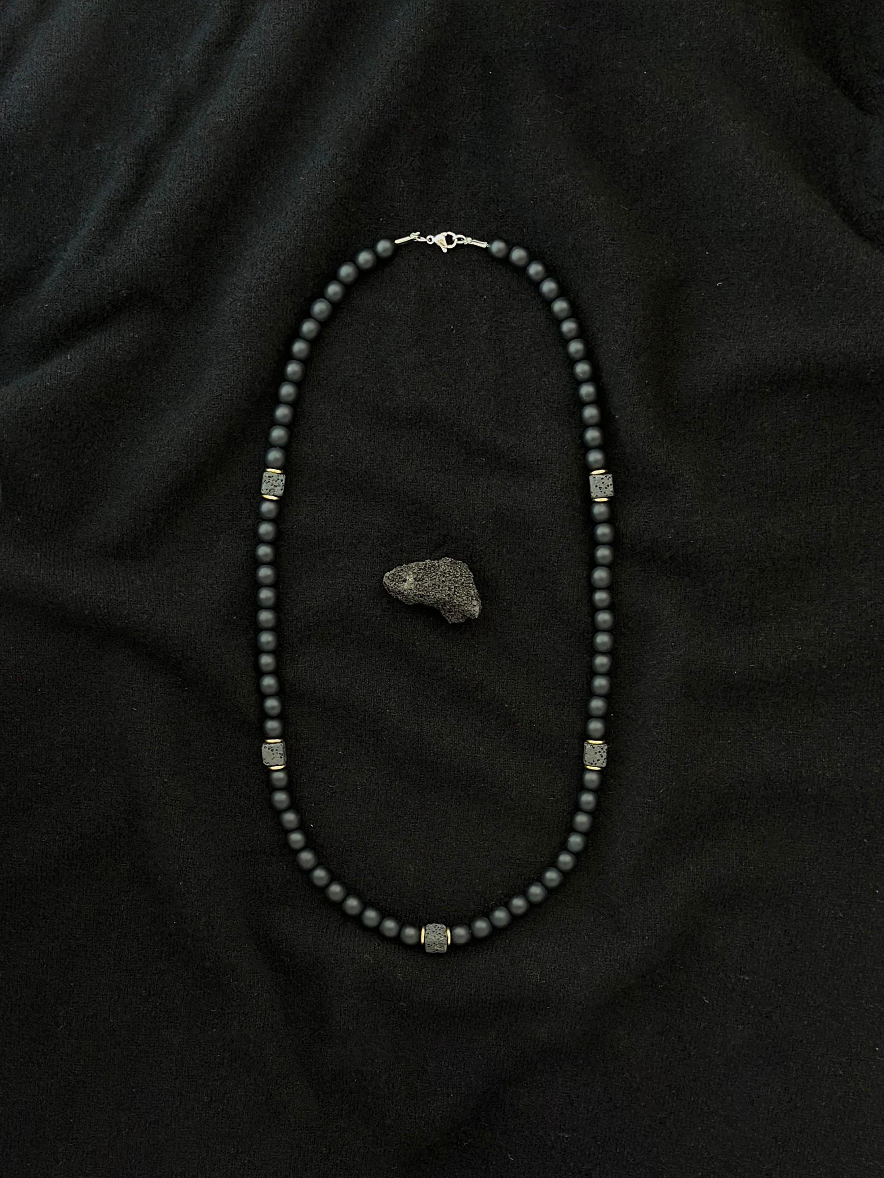 Men's Minimalist Stone Decor Necklace, Obsidian Necklace, Fashion Jewelry for Party, Daily Clothing Decor, Trendy All-match & Exquisite Jewelry for Birthday Gift