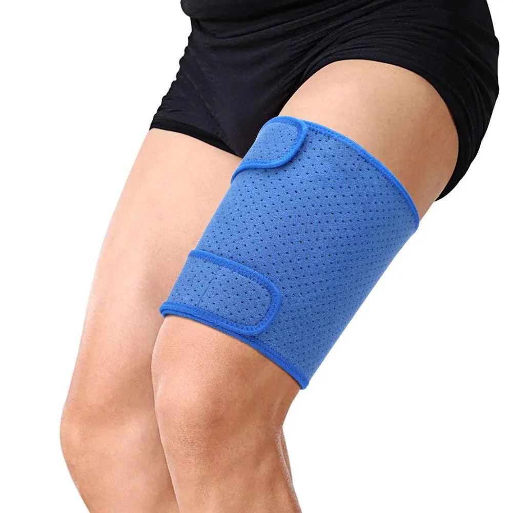 Adjustable Compression Neoprene Thigh Wrap, Hamstring Quad Sleeve for Women Men, Upper Leg Brace for Pulled Groin Muscle, Quadriceps Support