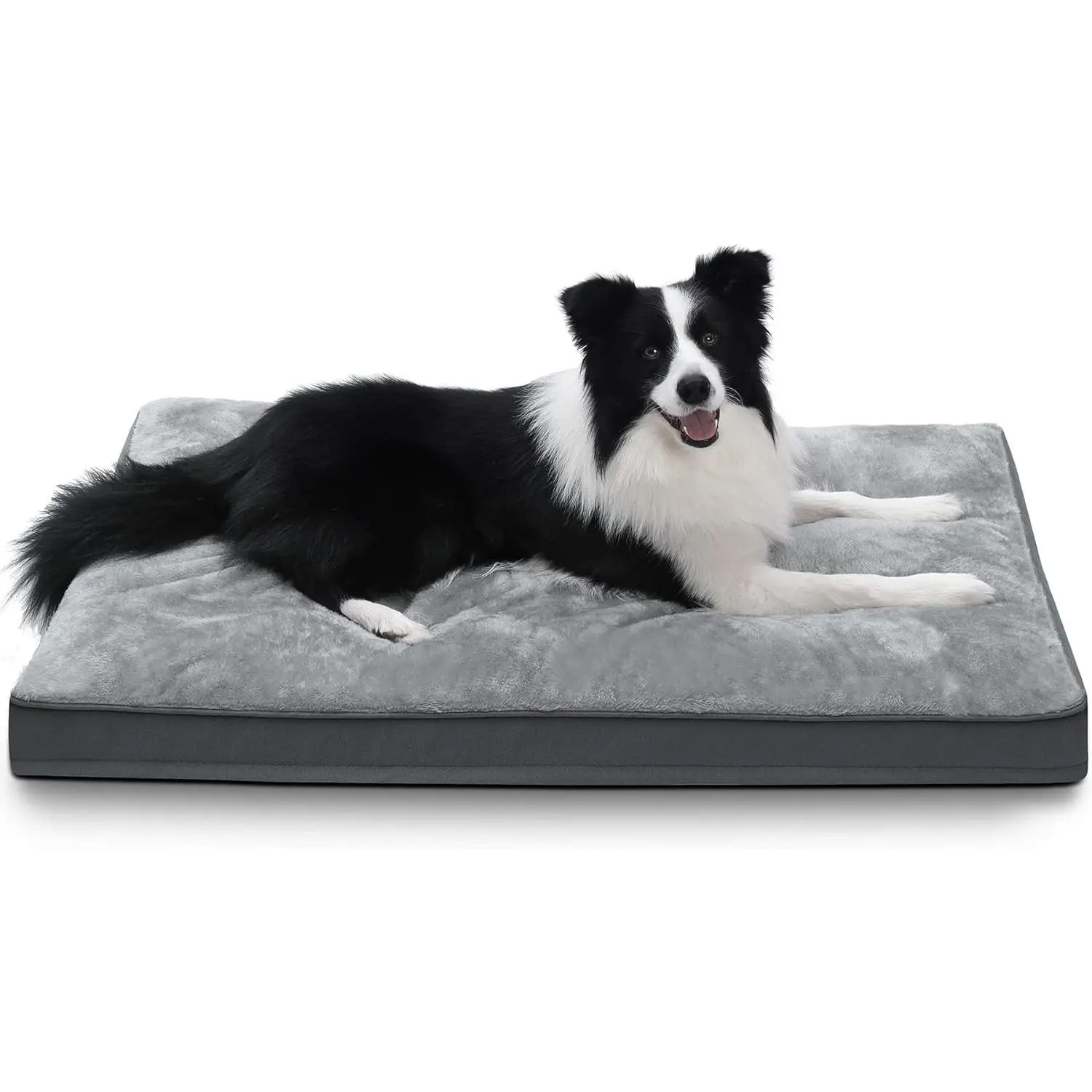 Waterproof Dog Crate Bed with Washable Cover, Comfortable Sleeping Pet Mattress for Medium Dogs, 35"x22", Gray