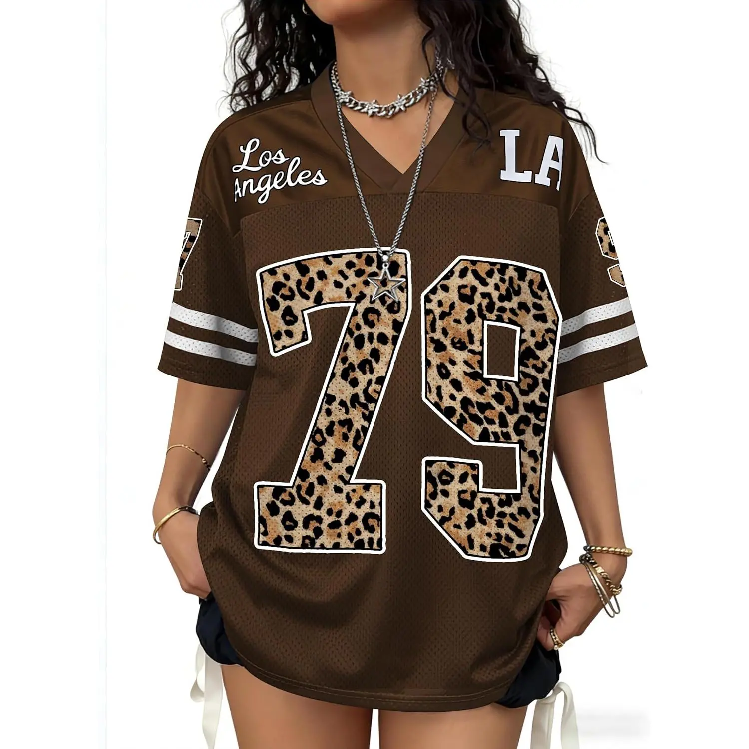 Jersey Shirts for Women Oversized Graphic Tees Men Y2K Tops V Neck Cute Streetwear T Shirt Football Jersey