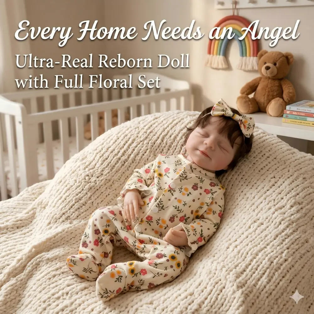 Realistic Newborn Girl Doll, 20-Inch Soft Gel Rebirth Baby Doll, 3D Light, Visible Veins, Ideal for Display, Role Play, Birthday Gift