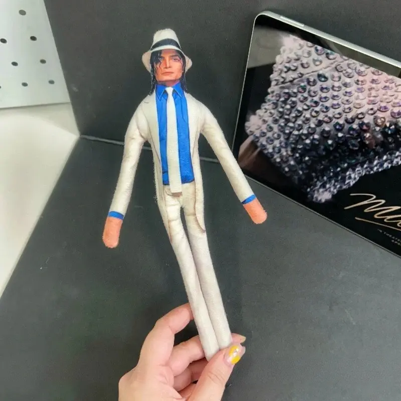 New Pop Anime Michael Jackson Cosplay Prop Doll Abstract Plush Stuffed Figure Dolls Poseable MJ Funny Rat Dry Figure For Fans