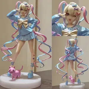 2026 new Needy Girl Overdose Anime Figure with cat Action Figures Virtual Uploader PVC Collection Model Ornaments Toys brithday gifts