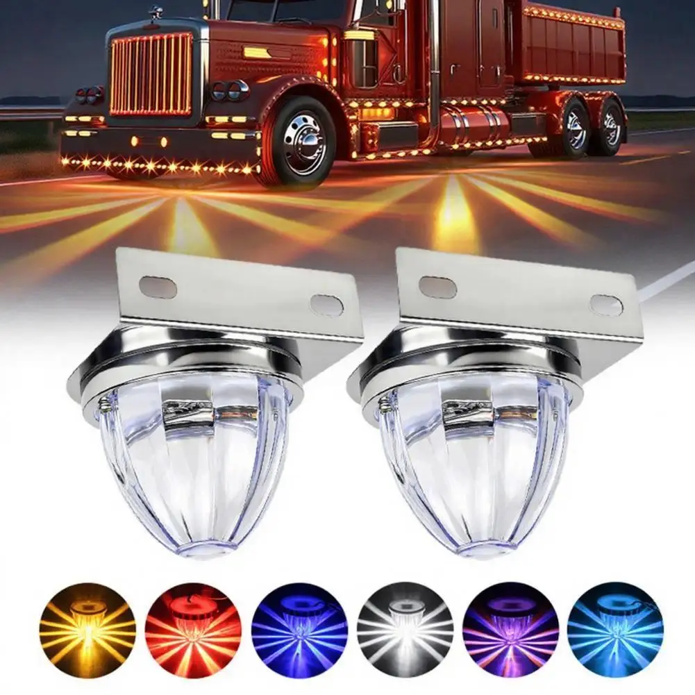 LED Watermelon Marker Light with Bracket Watermelon-Shaped Side Markering Lamp Indicator for Trailer Truck Semi-Trailer