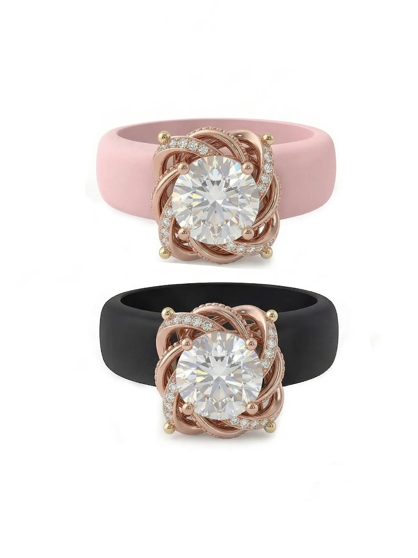 Fashion Silicone Couple Rings, Adjustable Zircon Wedding Bands, Fashion Ring Jewelry, Low Allergy, Comfortable Fit, Sizes 5-10, Perfect Gift for Her