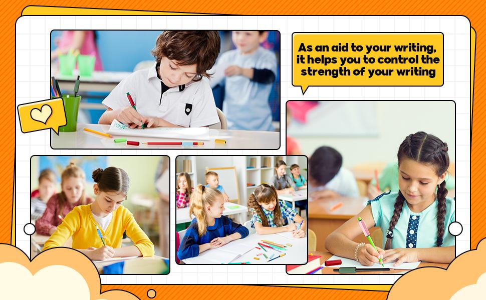 3 Pack Colorful Pencil Weights Kit Metal Pencil Weights Handwriting Aid Weighted Pencil Holder for Handwriting Autism Learning Materials