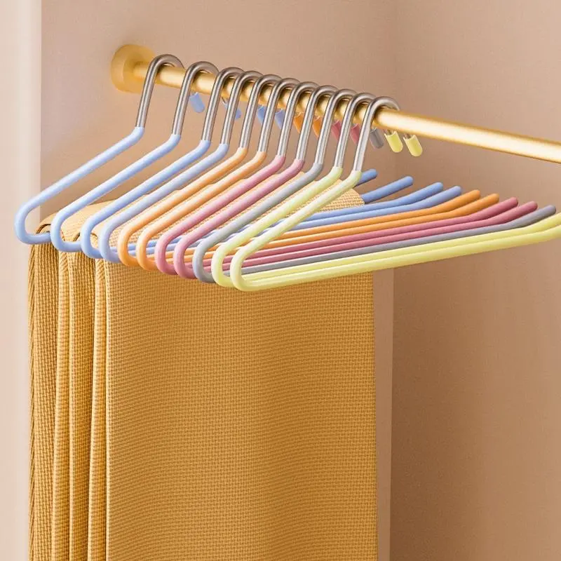 10pcs Goose-Shaped Plastic-Coated Anti-Slip Mark-Free Thickened Pants Hangers, Home Organiser for Hanging Pants/Towels, Suitable for Indoor and Outdoor Use