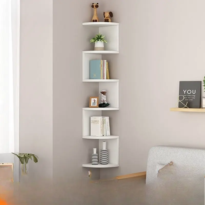 1 piece of room decoration shelf - wall storage rack in the living room - corner partition and layer board with no nails - multi-layer home wall bookshelf - multi-layer wall corner decorative rack - storage and organization