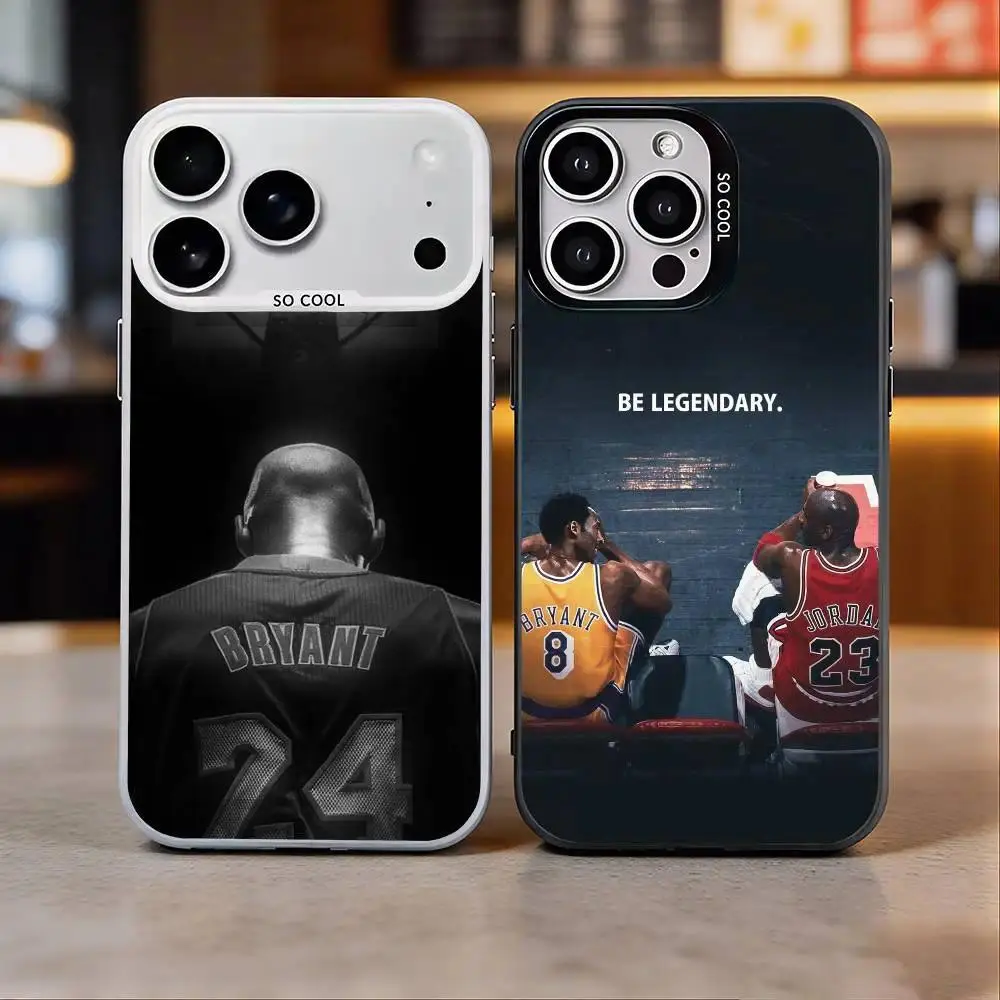 Kobe Theme Basketball Phone Back Cover - Colorful Silver, Multi-Size Accessory for Sports Fans, Compatible with iPhone 17,16,15,14,13,12,11 Plus, Pro Max & iPhone Series