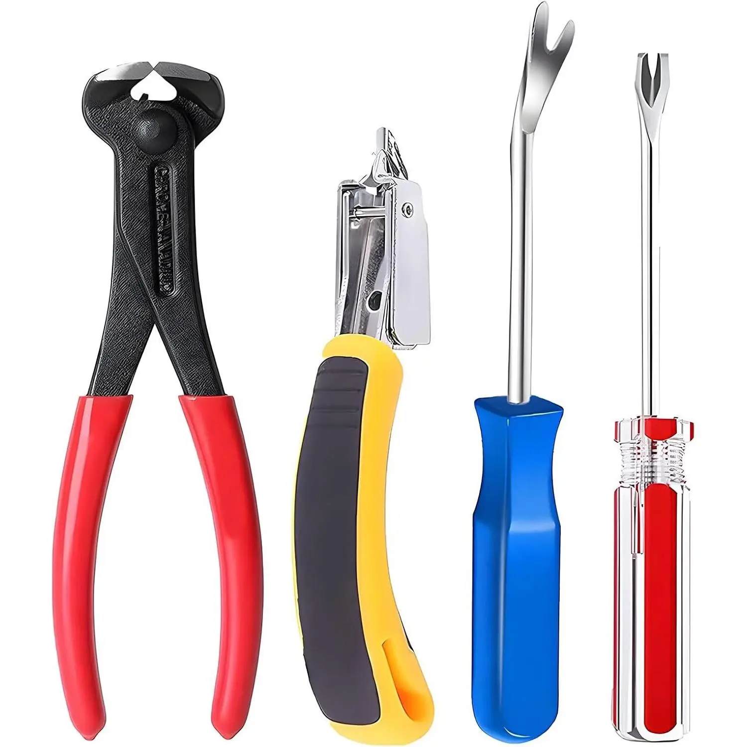 Construction & Upholstery Staple Remover Tack Puller Nail Remover Tool Set Plier Tack Lifter Fastener Remover for Furniture Floor Wall Wooden Case Car Photo
