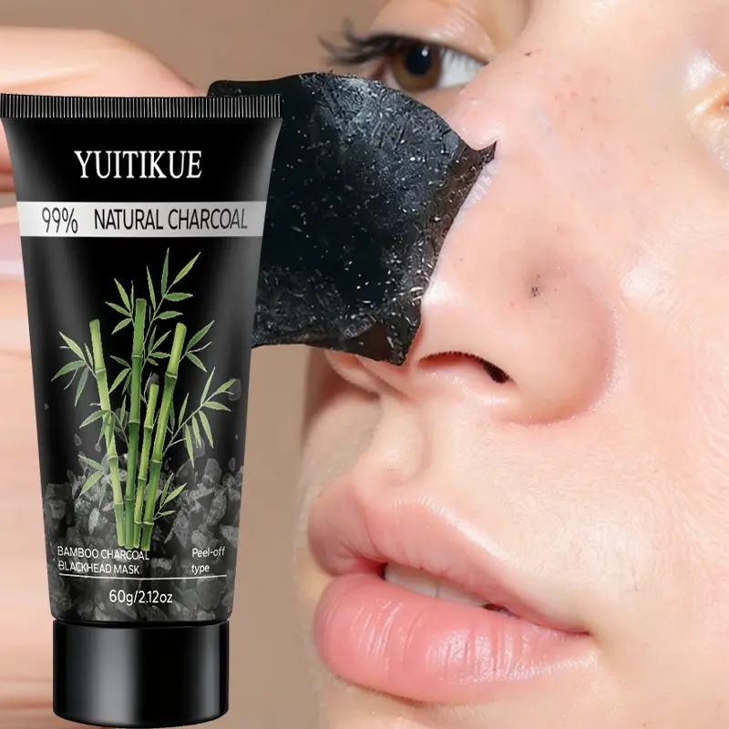 Yuitikue Bamboo Charcoal Pull Mask, Blackhead Remover, Pore Cleanser, 60g, Deep Cleanse Face Mask, Acne Treatment, Skin Care Essential