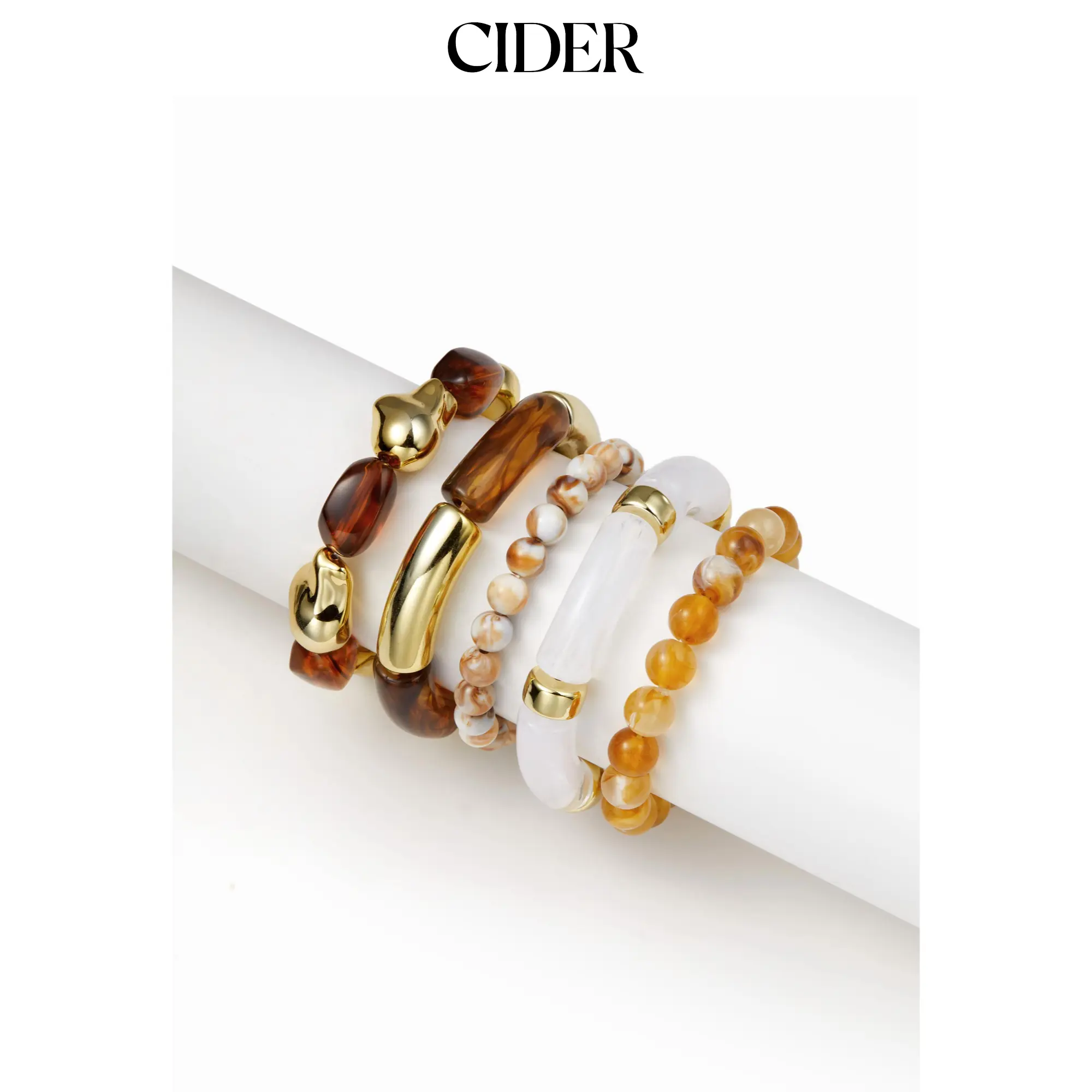 Cider 5 PCS RESIN BEADED BRACELET SET