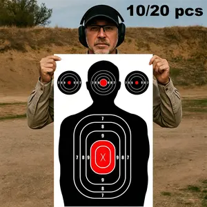 10/20pcs 14×22 Inch High-Accuracy Humanoid Target Paper, Professional Skill Improvement Practice, Precision Training, Universal Use for Indoor and Outdoor, Bright Practice Targets, Easy Hit Visibility
