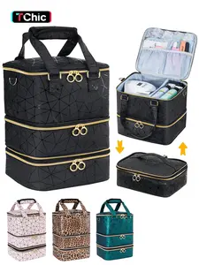 Nail Polish Organizer Bag for 60 Bottles of Nail Polish & Nail Kit, Nail Polish Storage Organizer, Nail Polish Bag, Nail Supplies Organizer Case for Nail Techs, Makeup Organizer Pouch, Beauty Storage Pouch, Travel Cosmetic Bag, Cosmetic Travel Bags, Zip