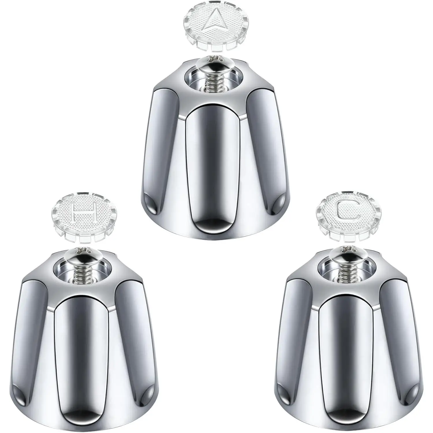 3 count Shower Knob Replacement Compatible with Price/Pfister Verve Tub Shower, Bathtub Faucet Handle Remodel Trim Kit Include 1 Hot 1 Cold 1 Diverter and 3 Screws