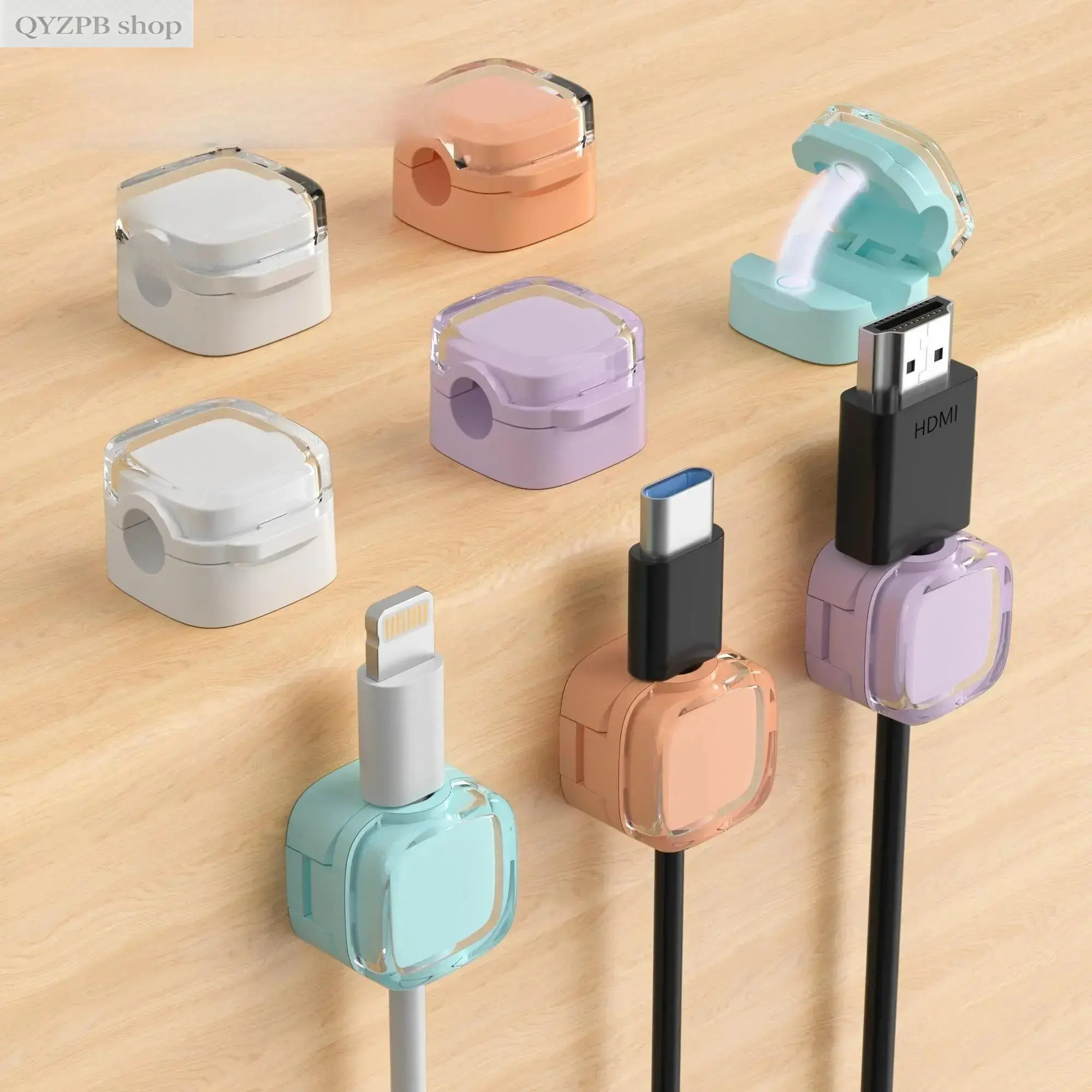 3-Pack Transparent Cable Organizer Clips, Adhesive Cable Management Kit, Home Office & Gaming Desk Setup, Invisible Cord Tidy Clips for Charging Cables, USB & Phone, Strong Adhesive Wire Holders, Under Desk, Nightstand