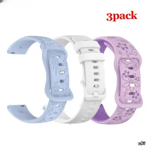 3-Pack Soft Silicone Sport Watch Bands, 18/20/22mm Unisex Waterproof Replacement Straps Compatible with Samsung Galaxy Watch 7 FE/6/5/4, Amazfit & Garmin Accessories