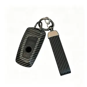 ABS Carbon Fiber Car Key Cover Case for BMW 1 3 5 7 Series X1 X3 X4 X5 X6 F20 F30 F34 F10 F07 G30 F15 F16 – Key Protection Shell with Keychain Car Key Protector Car Accessory