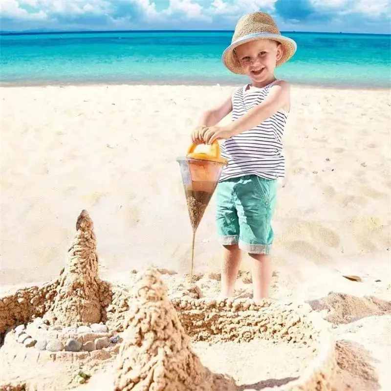 Beach Toys Funnel Shaped Plastic Outdoor Funnel Toys Children's Outdoor Watering Storage Sand Digging Tools Sand toy favor gift gifted sister birthday box long battery life graduation party