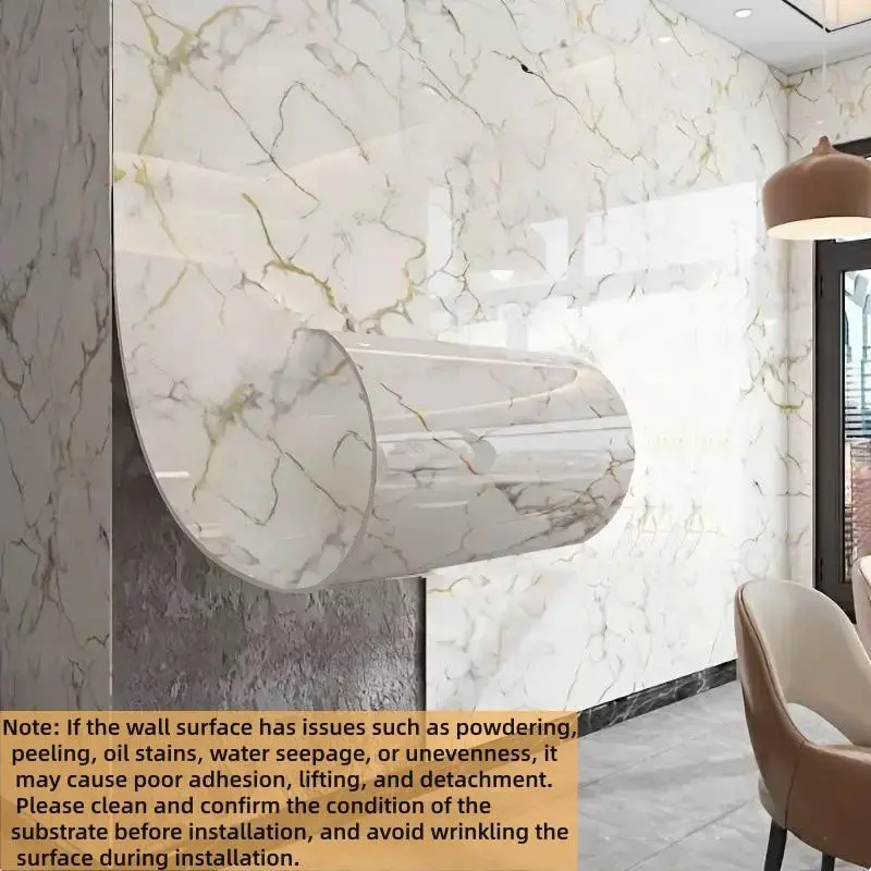 Peel-and-Stick Marble Visual Wall Decal for Interior Walls and Refined Atmosphere, Adds Depth to Kitchen and Bathroom Decoration, Convenient for Renters and Home Stylists, Self Adhesive Waterproof