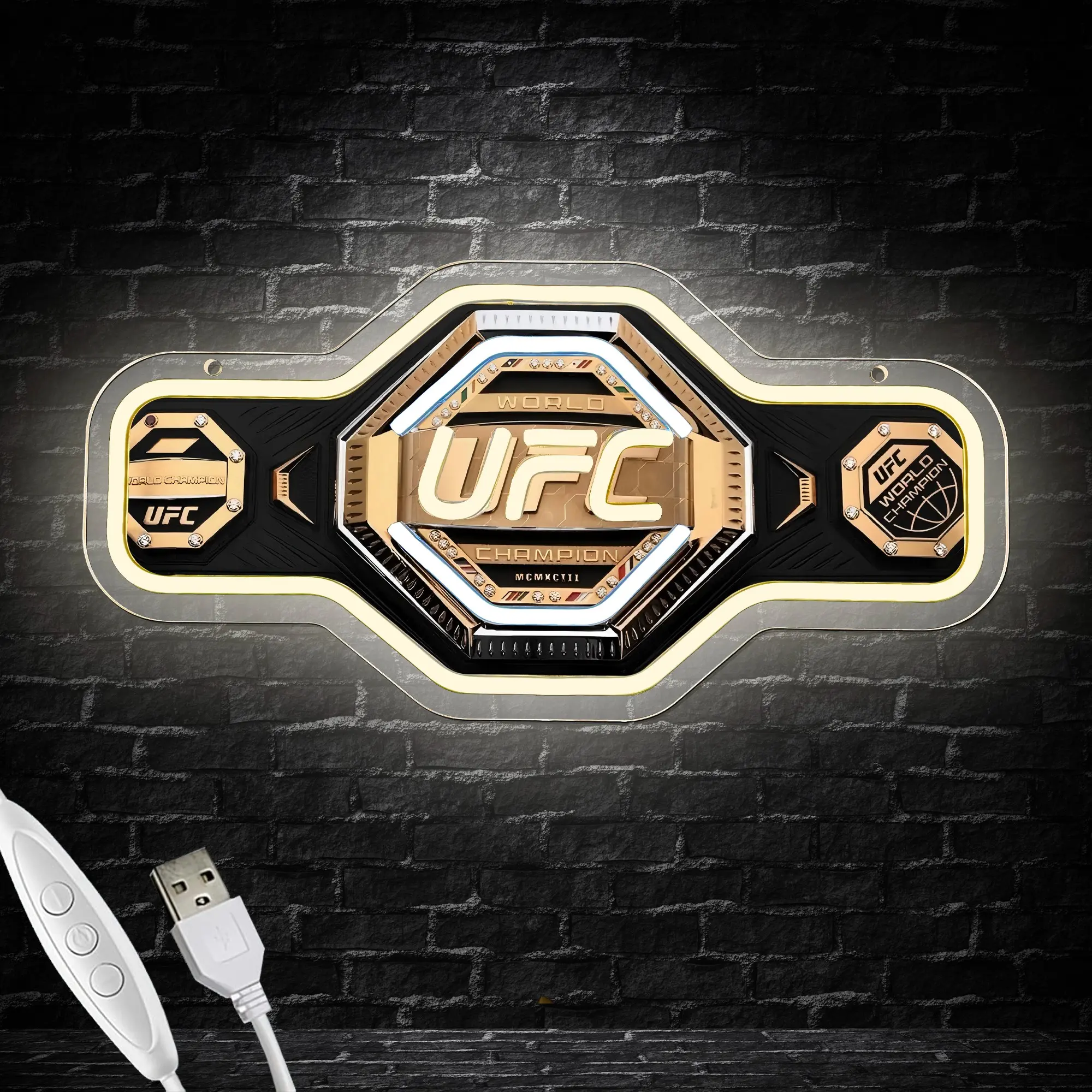 Ultimate Fighter Neon Sign LED, Wall-Mounted USB-Powered Glow Sign, Perfect for Ufc Events, Boxing Gym, Club Parties, Birthday Gifts