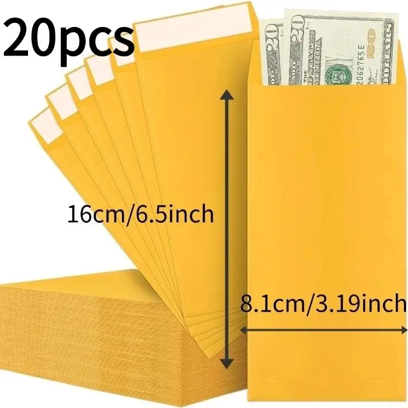 80g Kraft Paper Self-Adhesive Envelope Bag, Mailing Envelopes, Manila Envelopes, Saliva Glue Separable, Office Stationery Supplies, Office Business Use, Friends and Lovers Communication, Surprise Gift, Self Sealing Envelopes