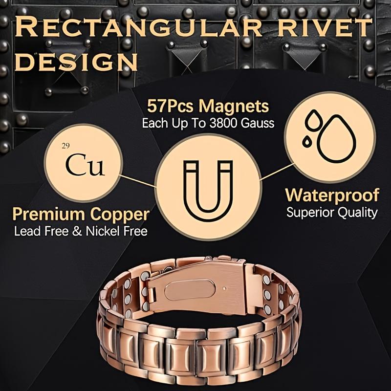 Magnetic Bracelet for Men  Stylish Titanium Steel Bracelet with Adjustable Length, Metal Clasp, 3X Strength, Perfect Gift for Him, Adjustable Bracelet  Modern Bracelet  Durable Bracelet