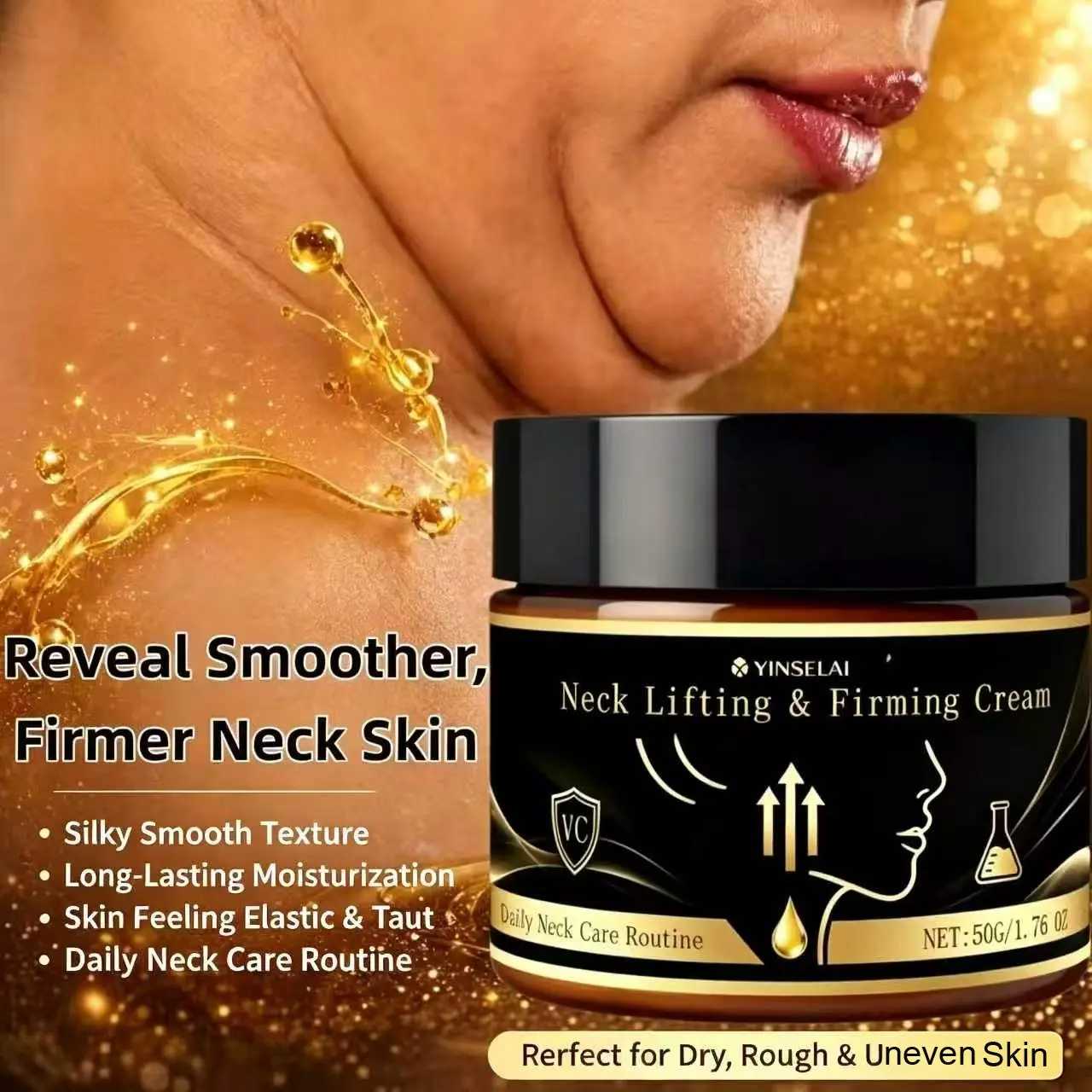 Neck Firming Cream – Hydrating Neck Moisturizer, Anti-Wrinkle & Lifting Treatment for Sagging Skin, Deep Hydration, Smooths Neck Lines, 50g