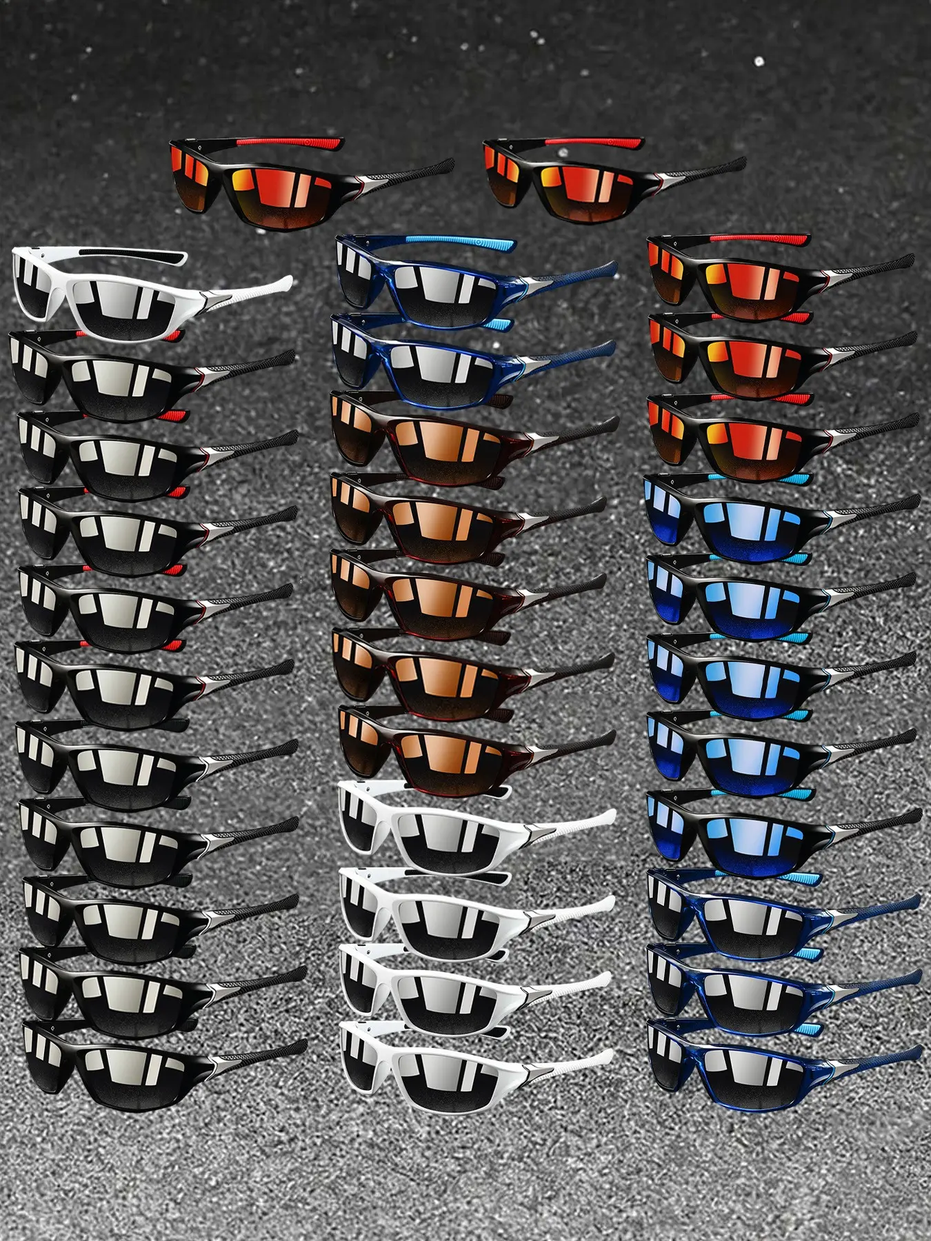 35 pairs of the latest fashionable checkered spliced sunglasses, unisex sports version, equipped with UV protective lenses and anti slip rubber nose pads, fashionable and practical for daily leisure and outdoor activities such as driving, fishing, etc