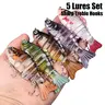 Multicolor Fish Shaped Soft Fishing Lure (5 Counts/set), Artificial Fishing Bait with Hook, Treble Hook Lures, Tackle Accessories for Outdoor Fishing, Fishing Lures Kit, Fishing Equipment