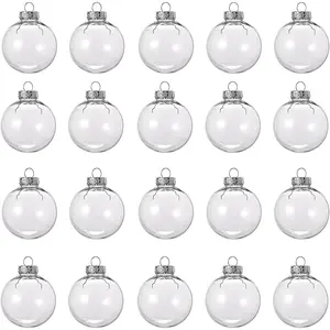 20 Pcs Clear Plastic Fillable Ornament Balls, Removable Top Clear Hanging Ornaments Ball, DIY Plastic Ornaments Round Balls, Perfect for Decoration On Christmas Trees, Wedding, Party (60 mm)fidget toys