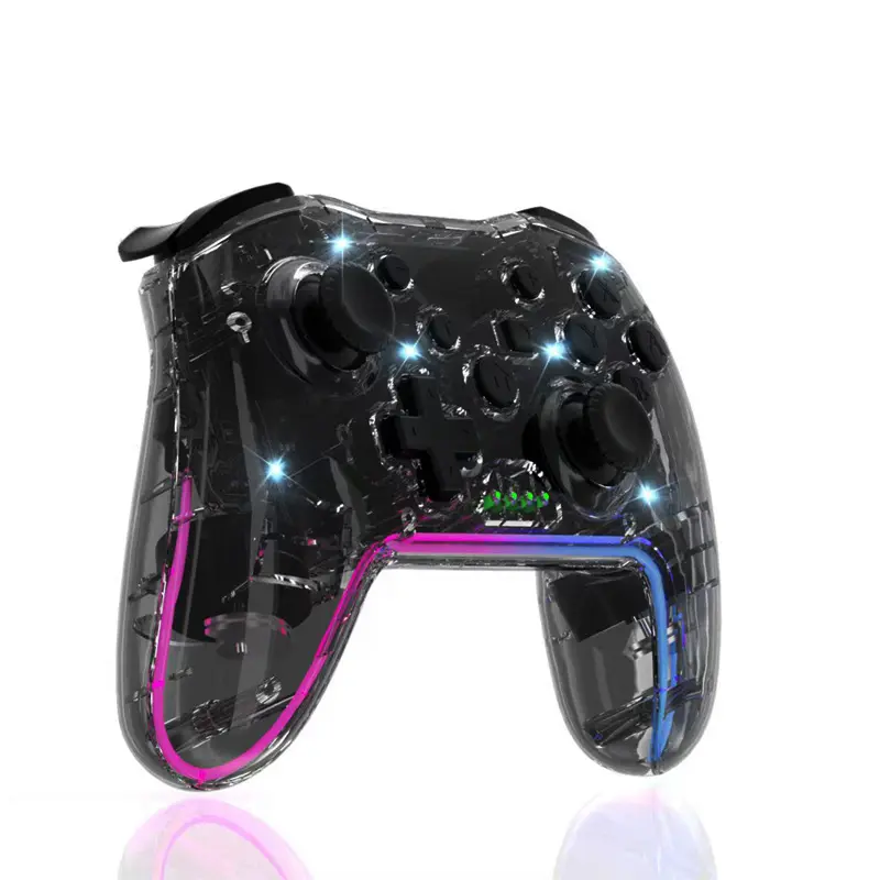 High-performance Wireless Gaming Controller, RGB Lighting Gamepad with 3D Joystick & Turbo & Adjustable Vibration, Rechargeable Controller for Multiple Systems